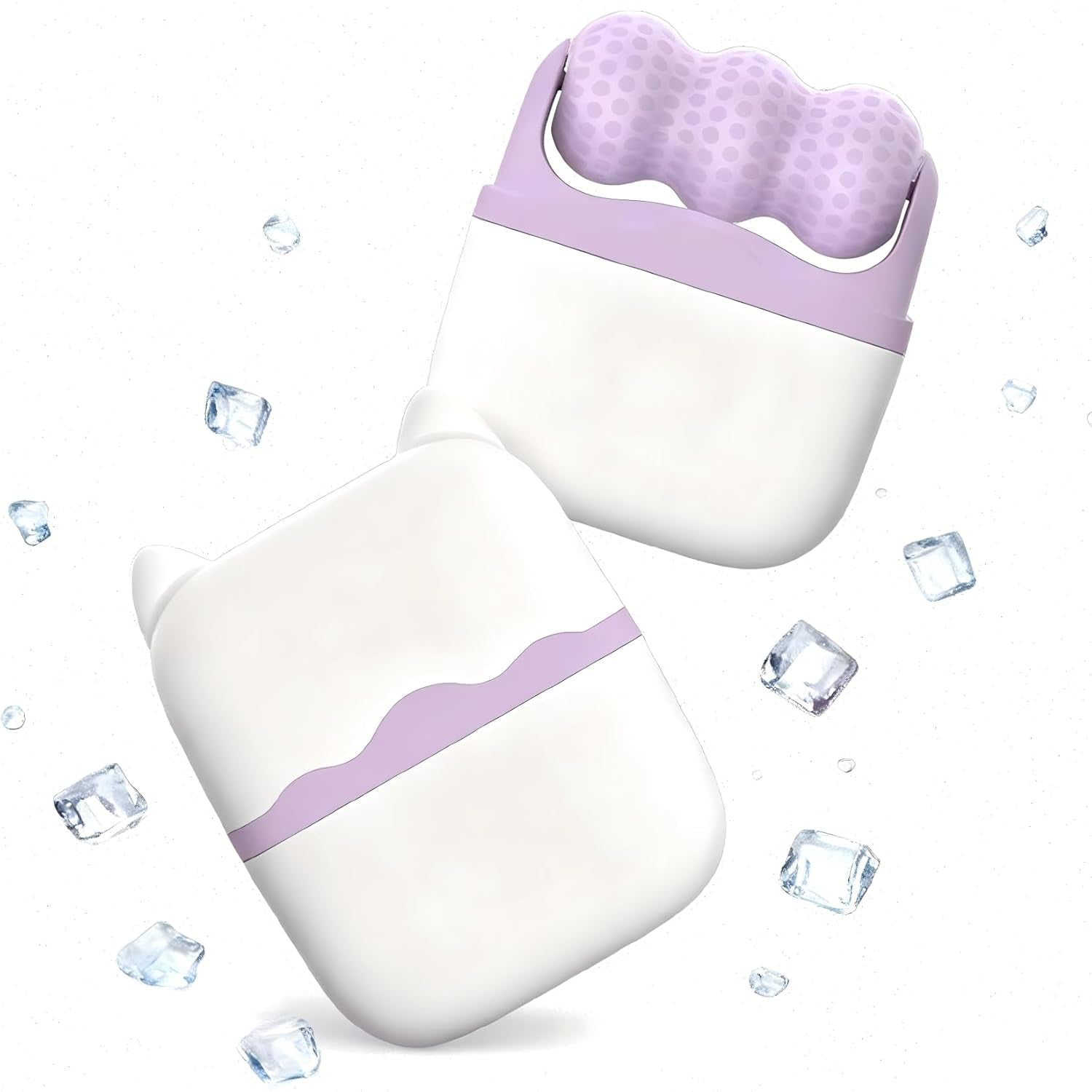 Rodillo de hielo facial Luvara morado 2 en 1 para rostro y ojos